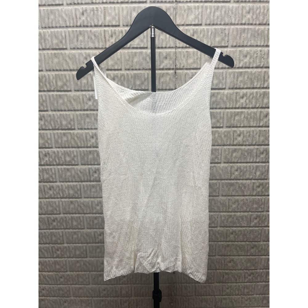 Cupshe White Crochet Knit Tank Top Scoop Neck Beach Coverup CAA06E4G006CC Small